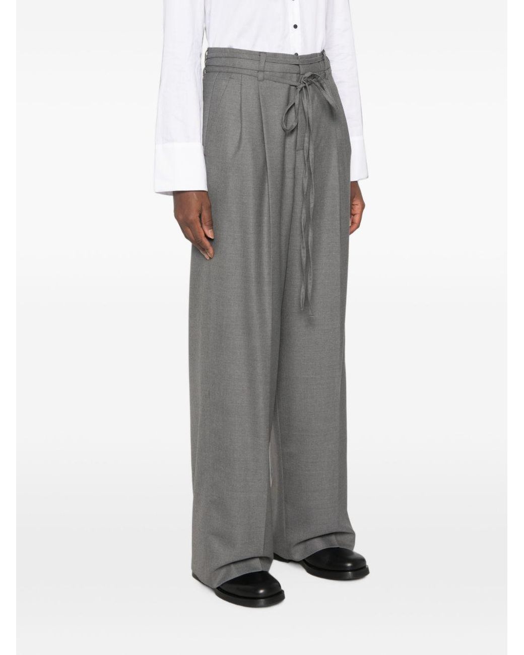 Rossi Gray Noa Wool Trousers