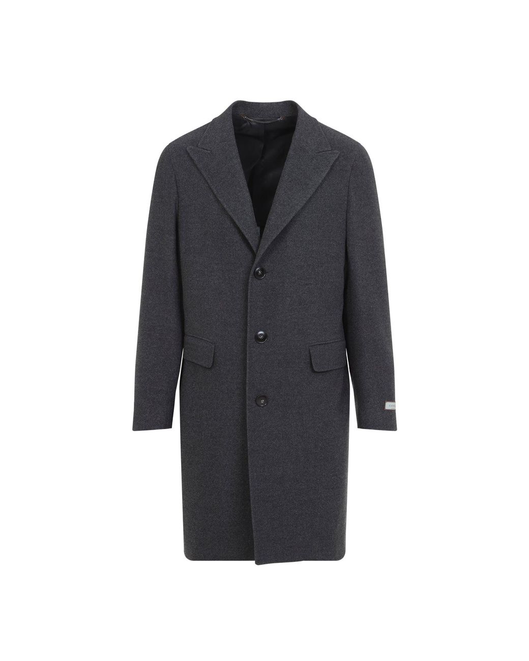 Canali Blue Wool Single-Breasted Overcoat for men