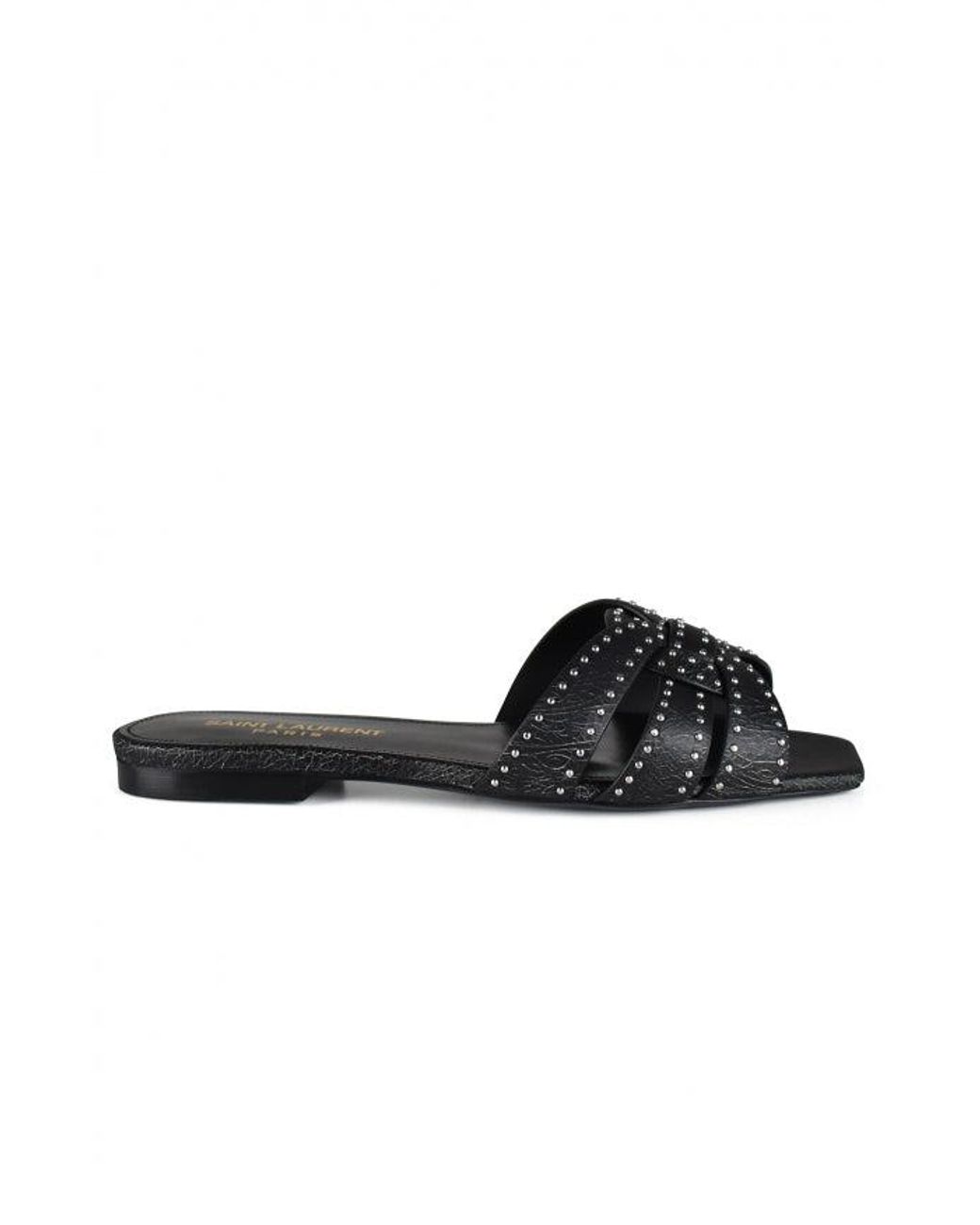 Saint Laurent Black Tribute Sandals