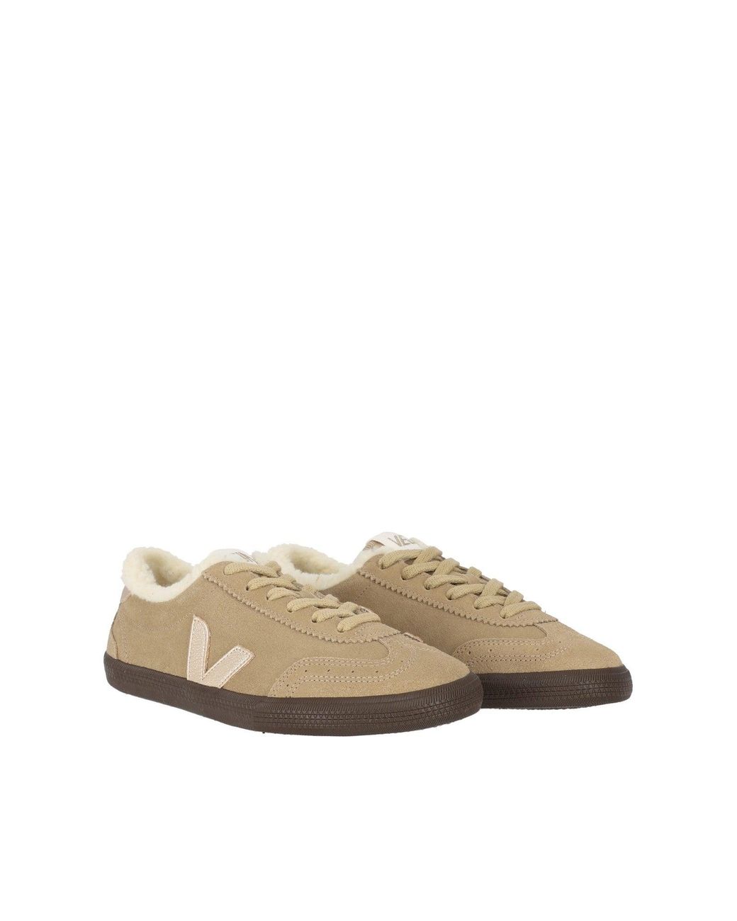 Veja White Volley Winter Dune Suede Plush-Lined Sneakers