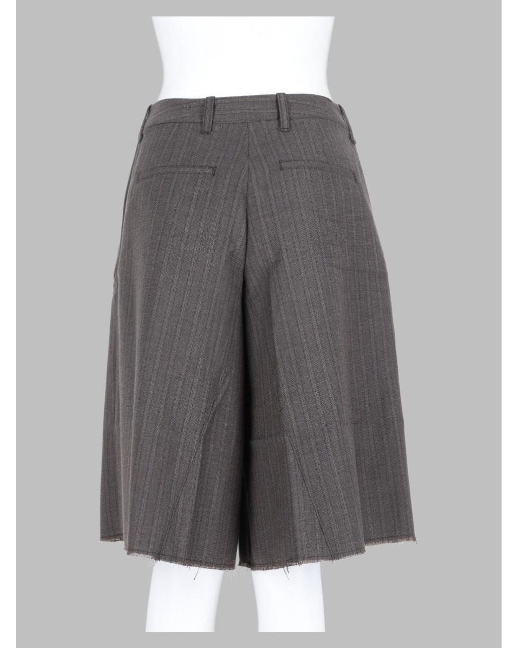Our Legacy Gray Phase Stripe Motion Wool-Cotton Shorts