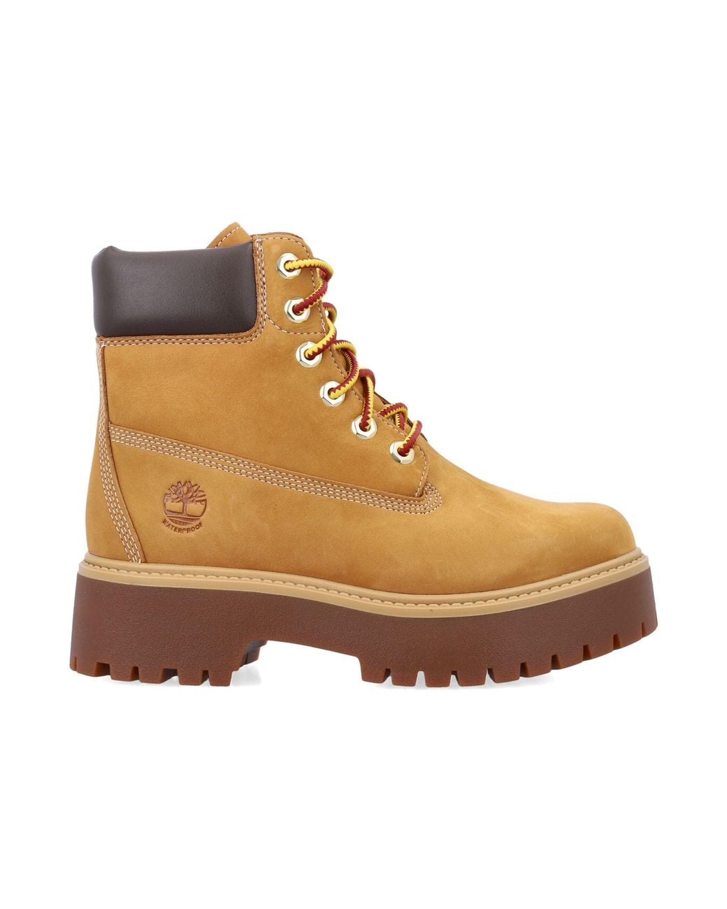Timberland Brown Stone Street 6-Inch Waterproof Leather Platform Boots