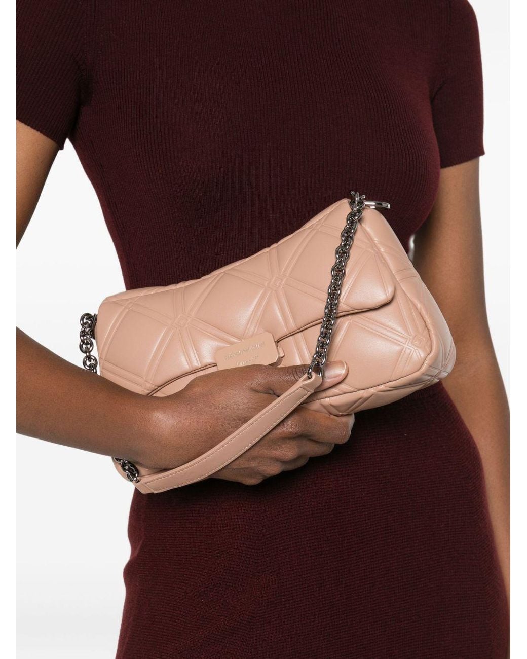 Emporio Armani Pink Medium Leather Shoulder Bag