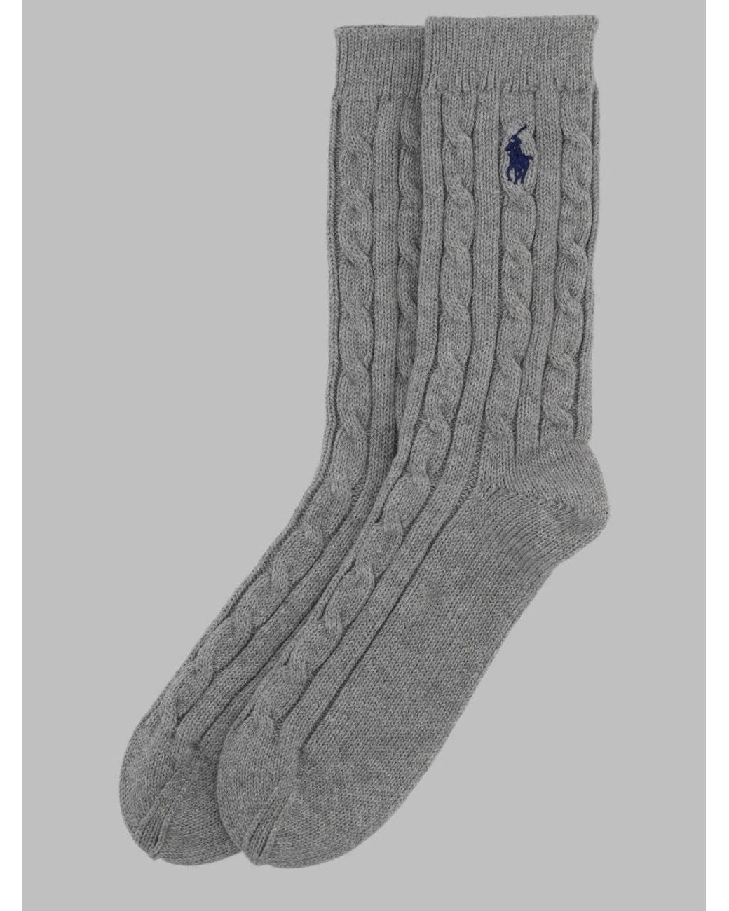 Polo Ralph Lauren Gray Socks With Logo Embroidery Cotton