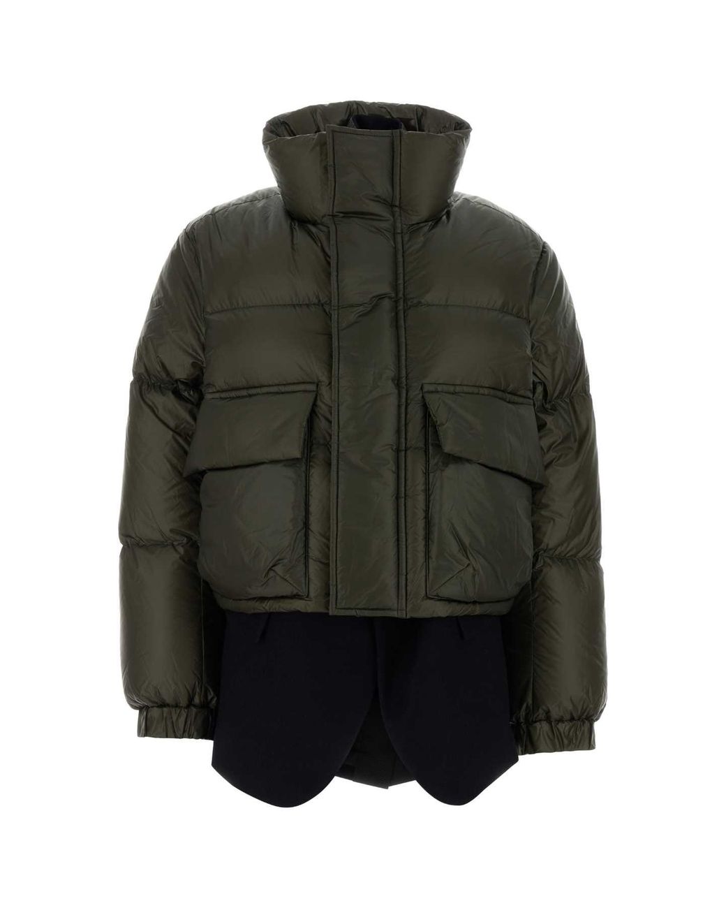 Sacai Green Nylon Down Jacket