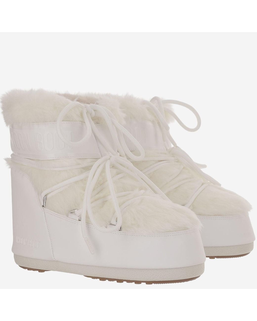 Moon Boot White Icon Low Faux Fur Ankle Boots