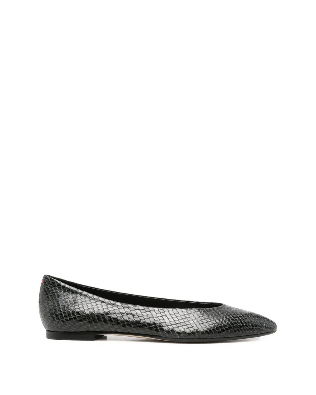 Aeyde White Ellie Mini Snake Print Calf Leather Moss