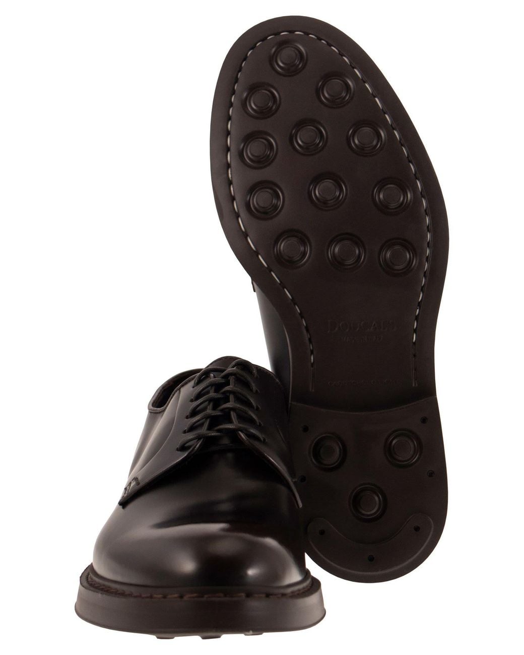 Doucal's Black Leather Derby Lace Up for men