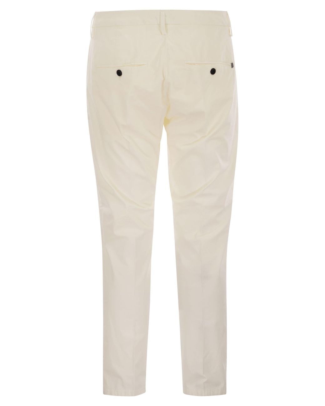 Dondup Natural Alfredo Slim Fit Cotton Trousers for men