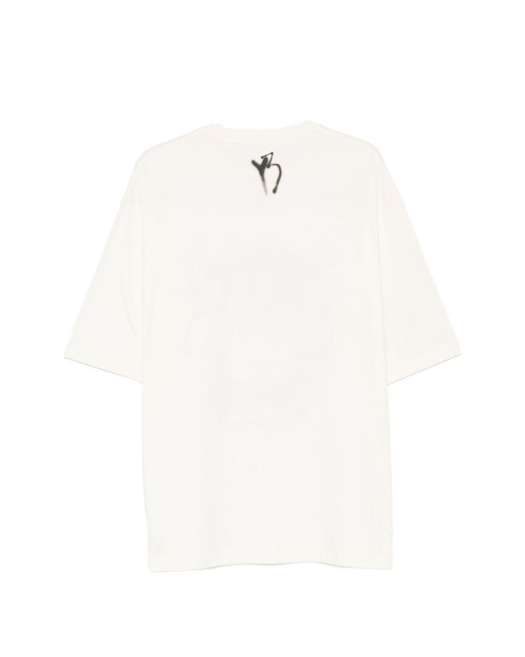 Y-3 White Printed Cotton T Shirt
