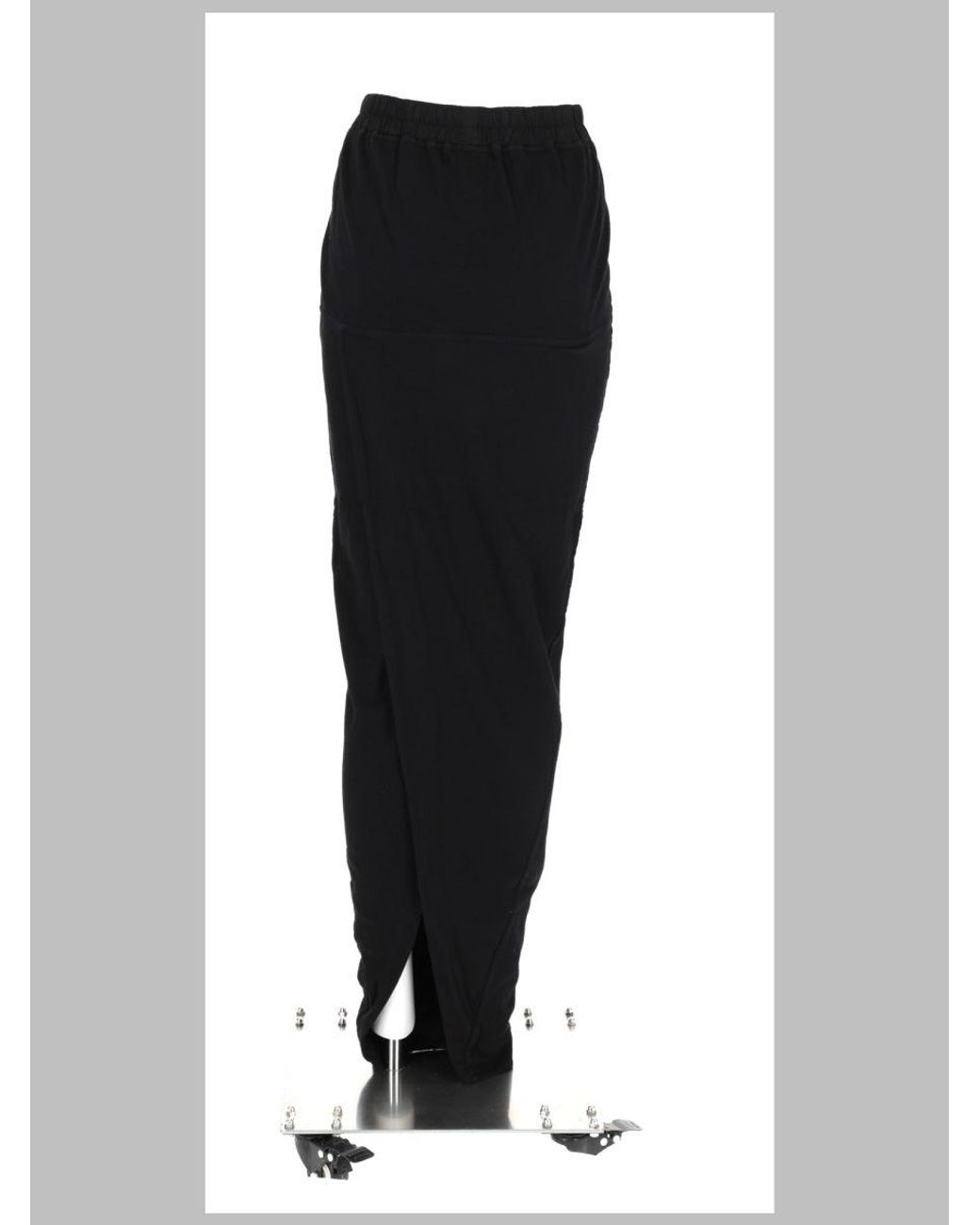 Rick Owens Black Pull On Pillar Skirt Cotton