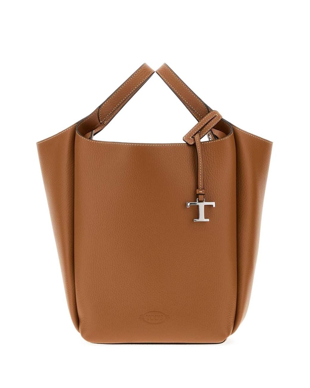 Tod's Brown Camel Leather Apa Bucket Bag