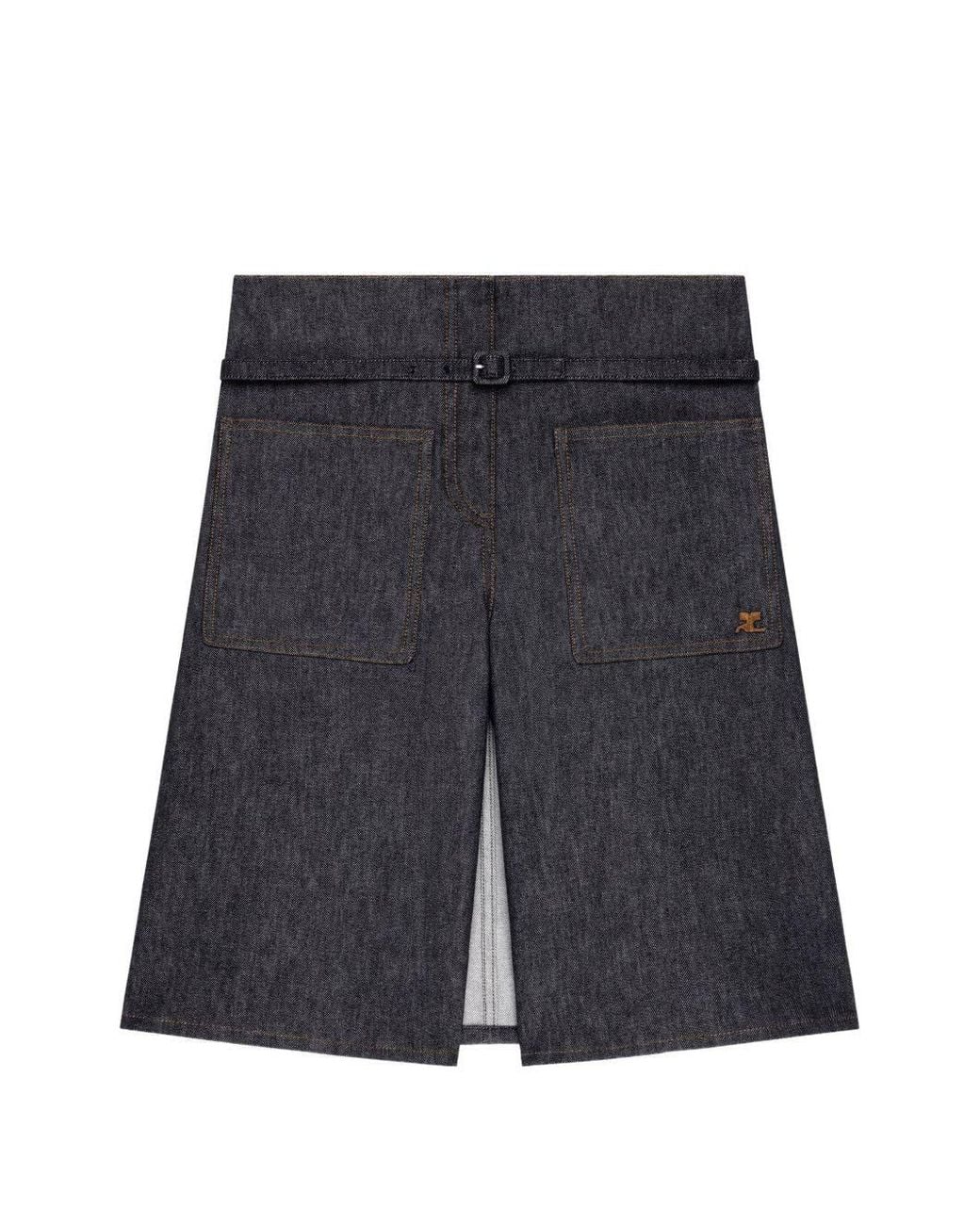 Courreges Gray Denim Shorts