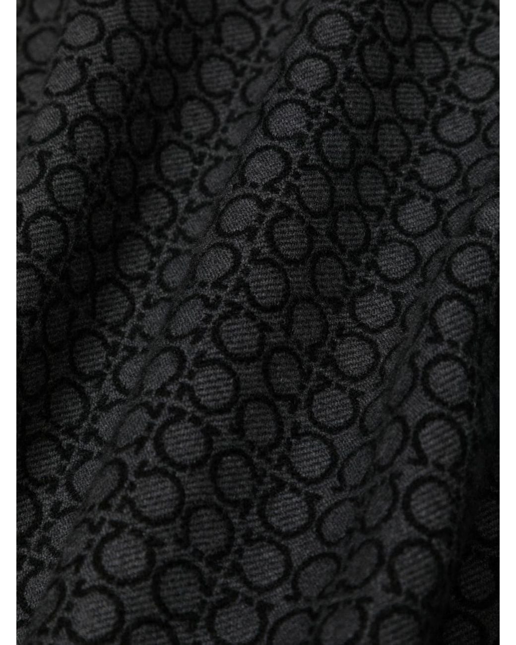 Ferragamo Gray Gancini Wool Scarf
