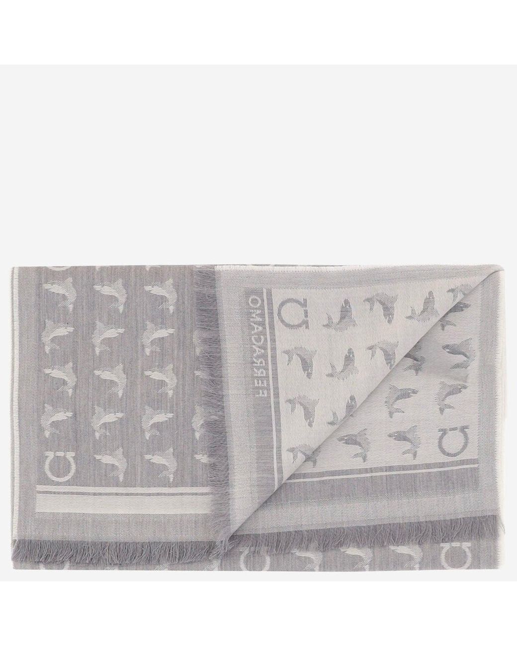 Ferragamo Gray Scarf Wool for men