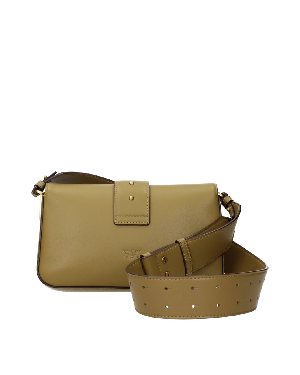 Pinko Green Crossbody Bags Love One Leather/Kangaroo