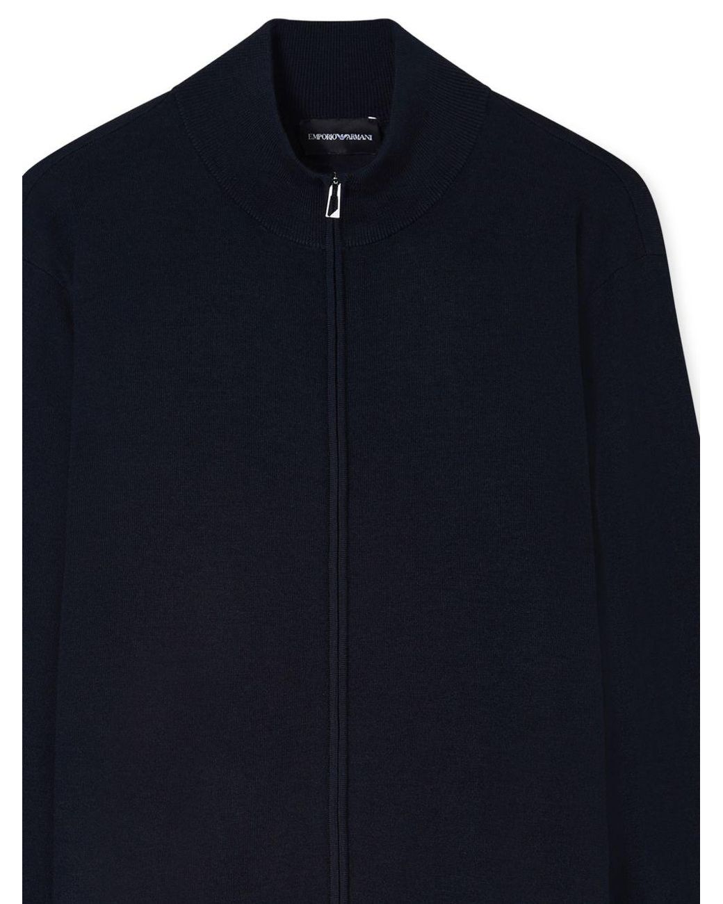 Emporio Armani Blue Wool Cardigan