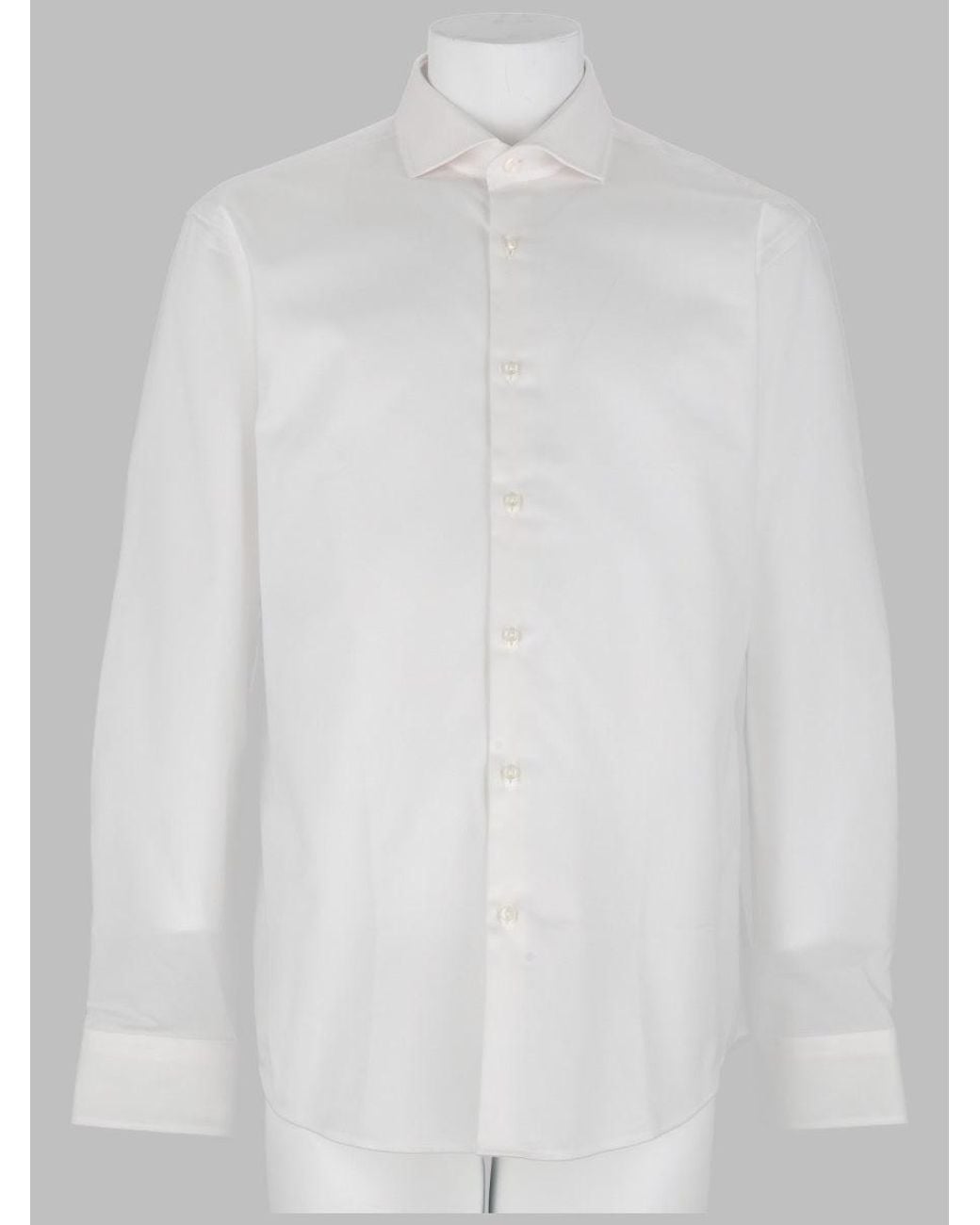 Boss White Classic Long Sleeve Dress Shirt for men