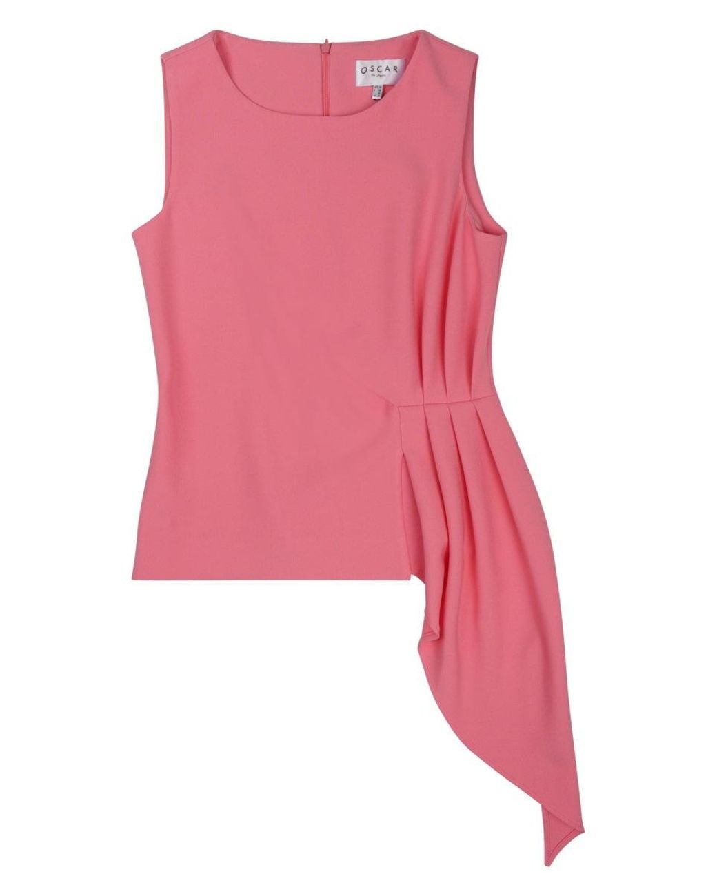 OSCAR THE COLLECTION Pink Sleeveless Asymmetric Draped Top