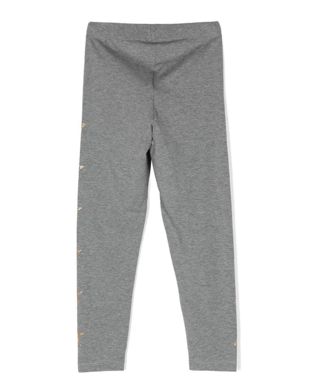 Golden Goose Deluxe Brand Gray Star/ Girl's Leggings/ Glitter Multistar Printed