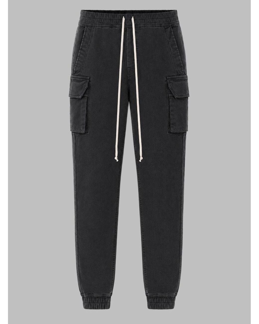 Rick Owens Black Cargo Jogger Pants for men