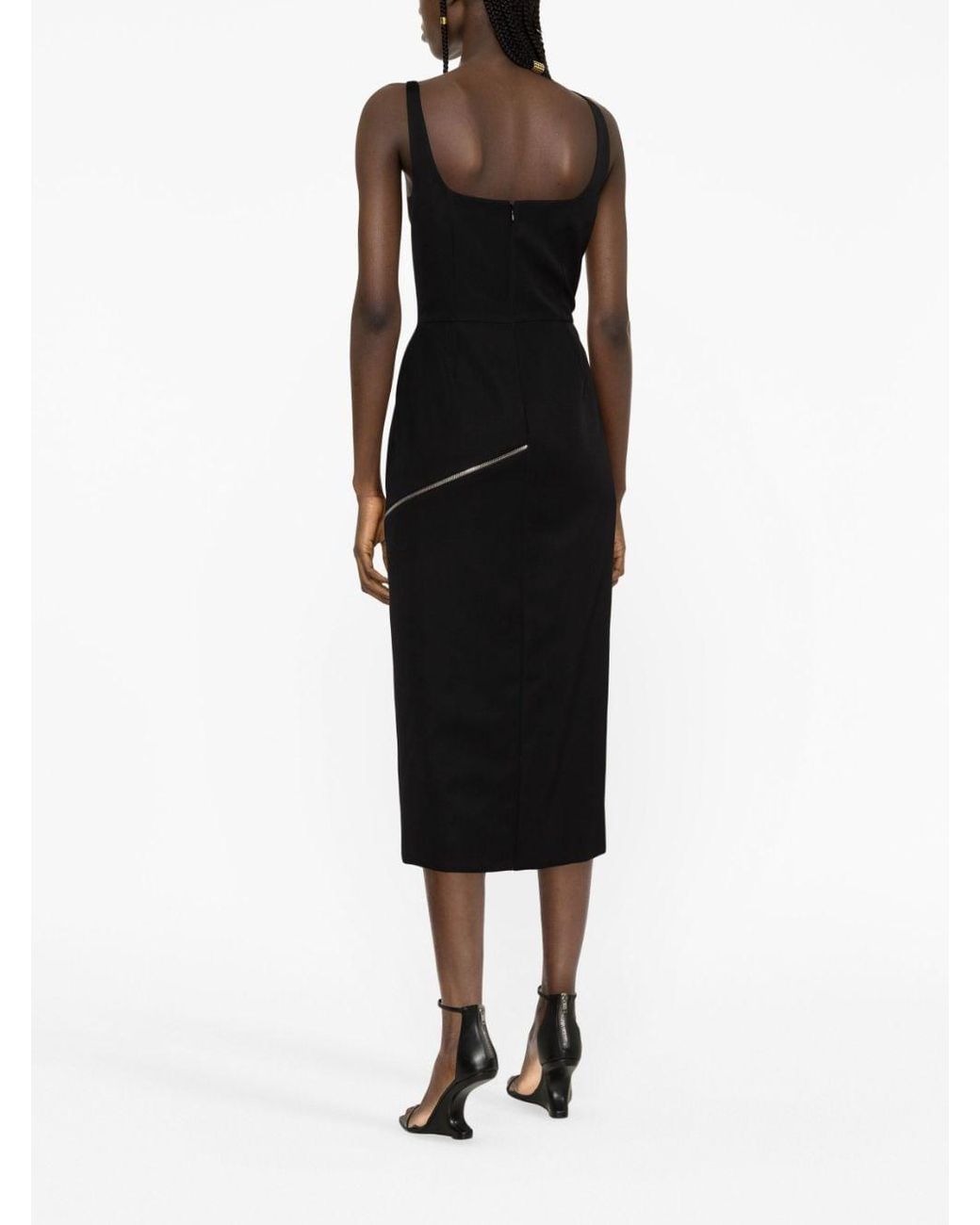 McQueen Black Sophisticated Convertible Panel Sheath Dress