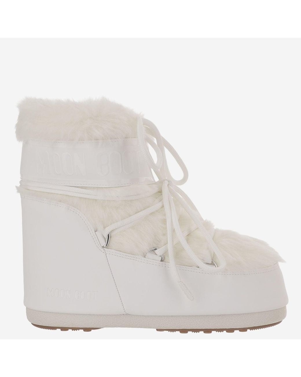Moon Boot White Icon Low Faux Fur Ankle Boots
