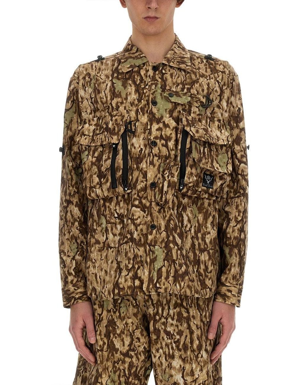South2 West8 Multicolor Camouflage Print Jacket for men