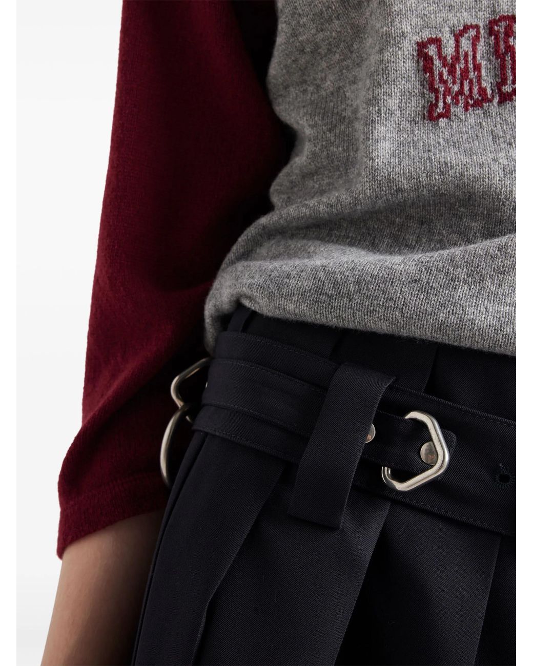 Prada Geplooide Rok Met Riem in het Black