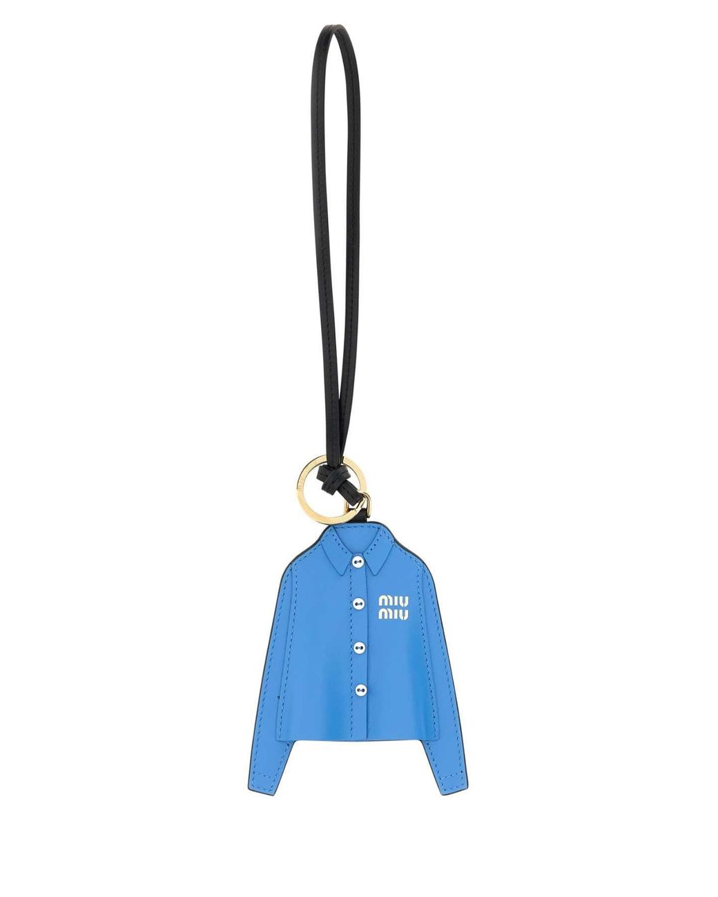 Miu Miu Blue Cerulean Leather Keyring