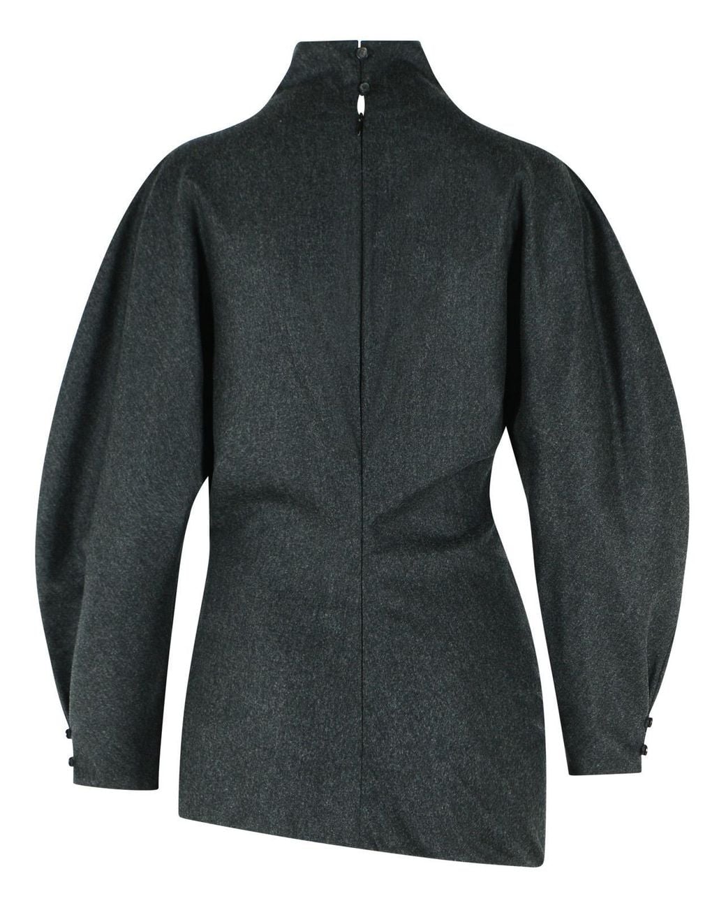 Khaite Gray 'Harlow' Wool And Charcoal Cashmere Top