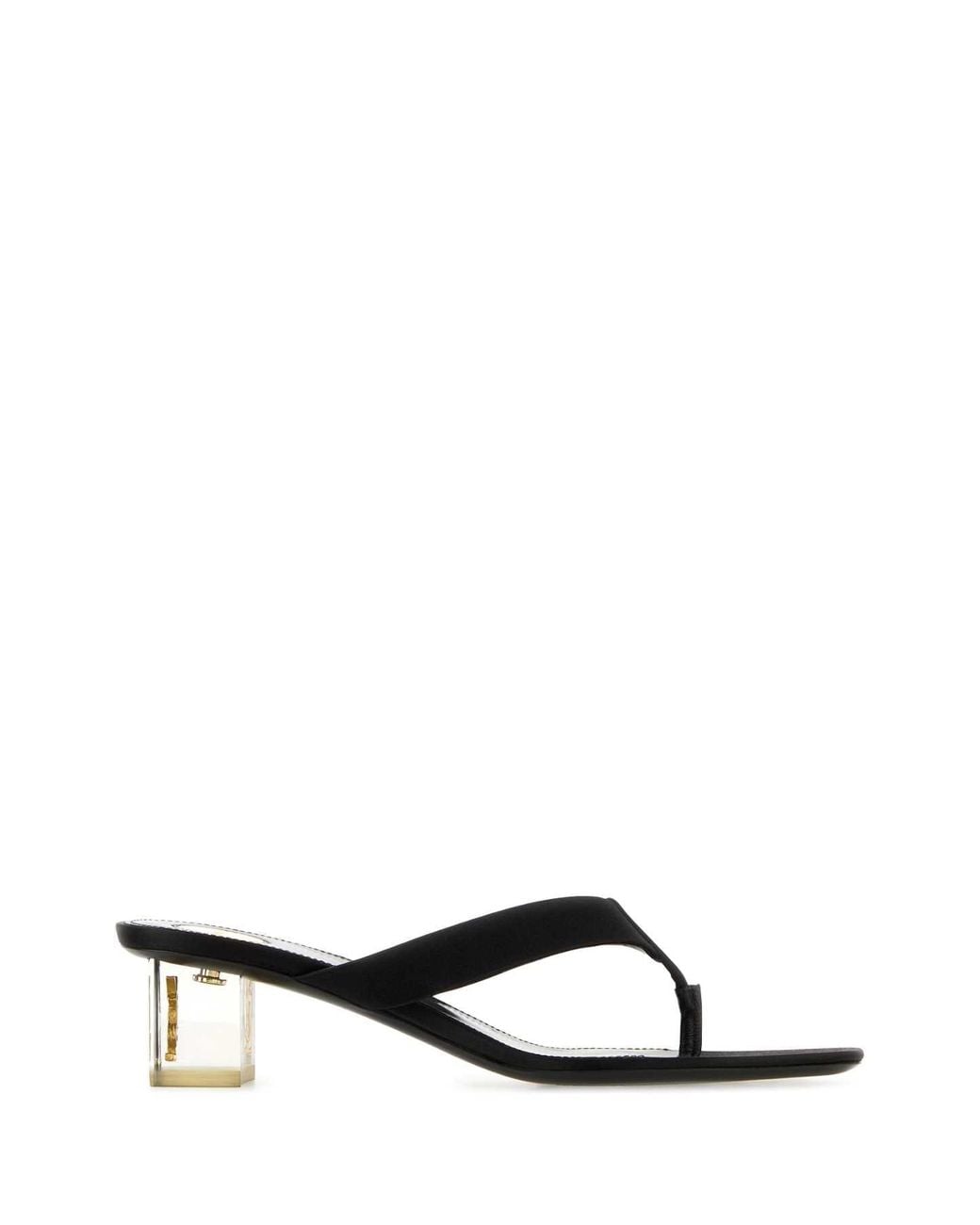 Saint Laurent Black Slip On Mules