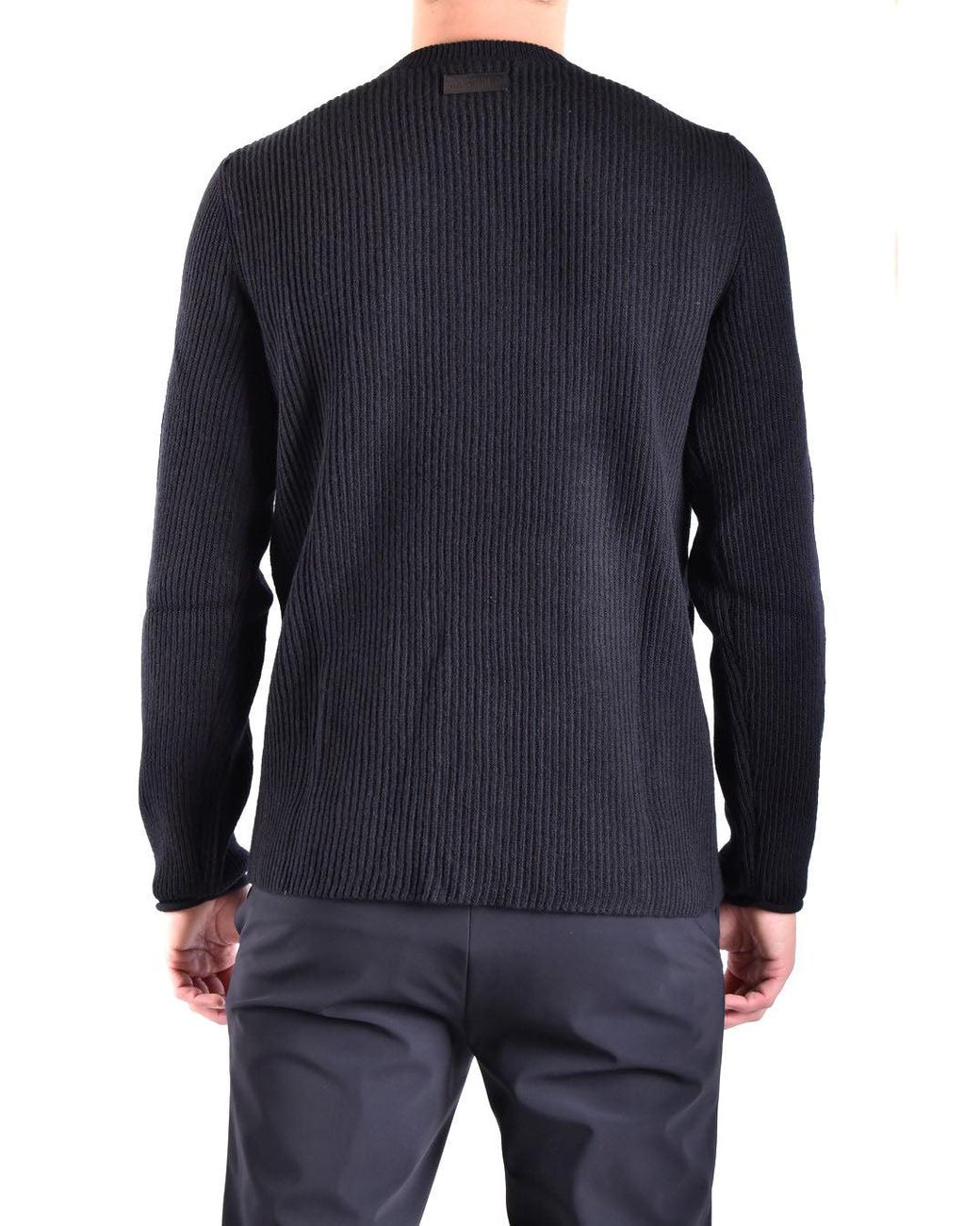 Moschino Black Round-Neck Knitwear for men