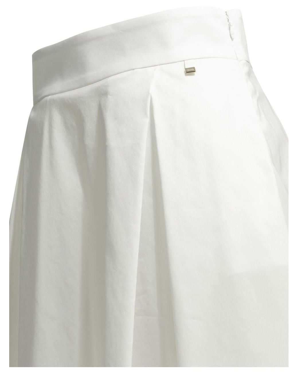 Herno White A-Line Midi Skirt