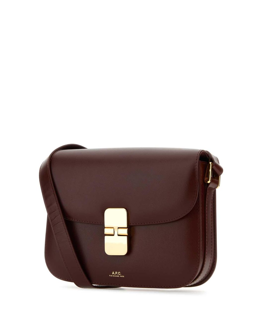 A.P.C. Purple Grape Leather Small Grace Crossbody Bag