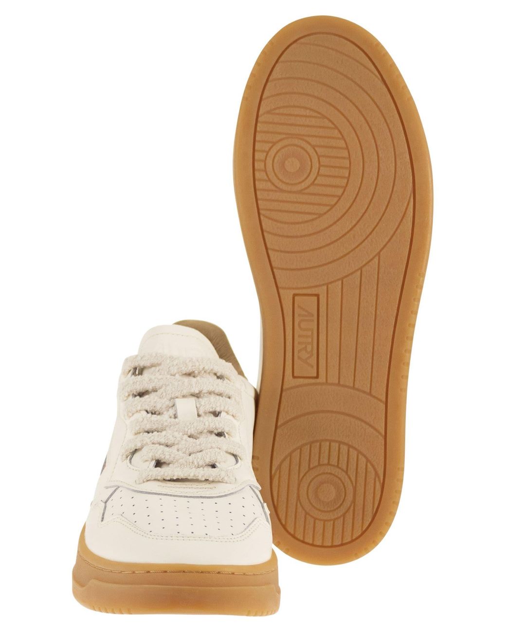 Autry Medalist Niedrige Ledersneaker mit Gummisohle in Natural für Herren