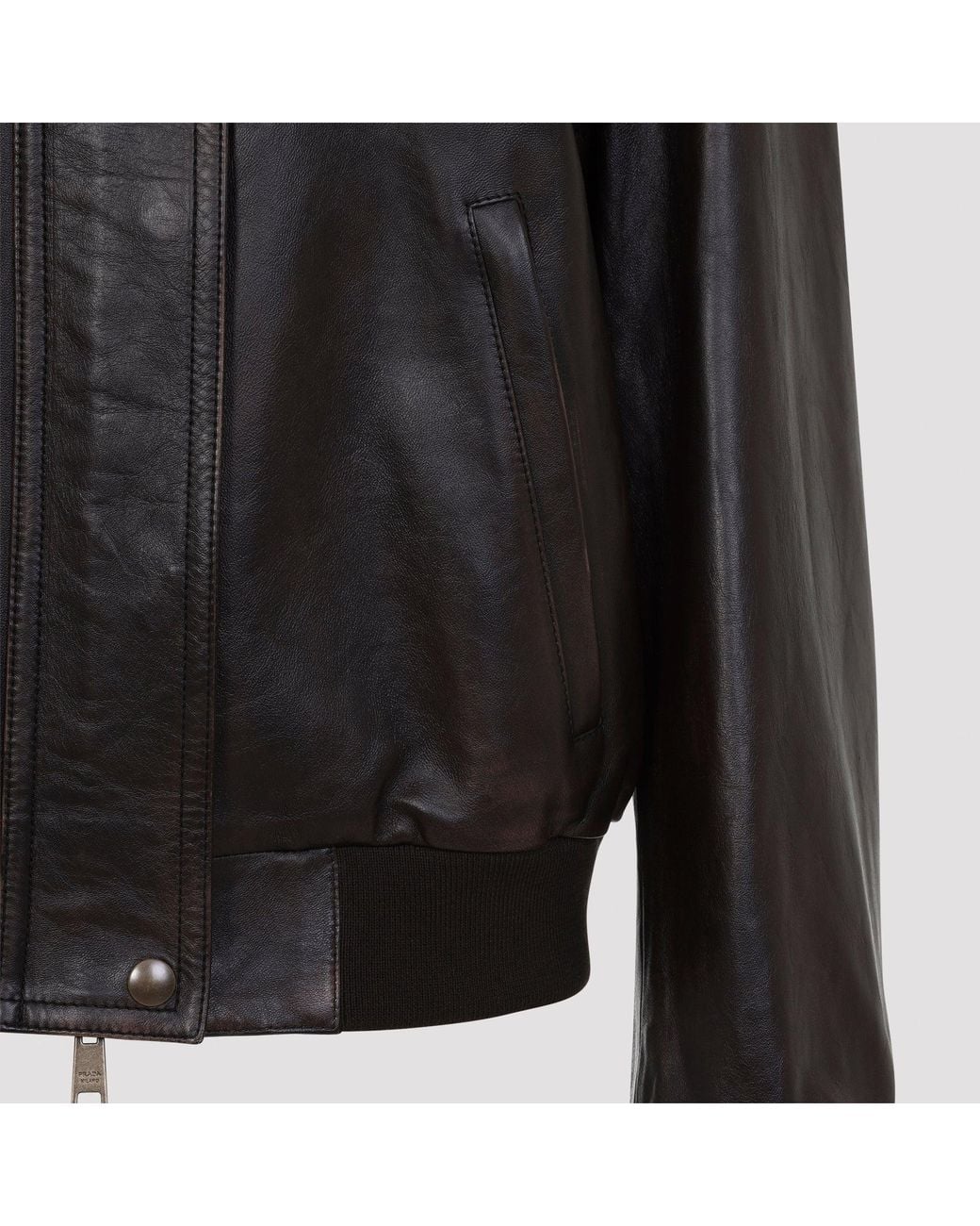 Prada Black Lederjacke