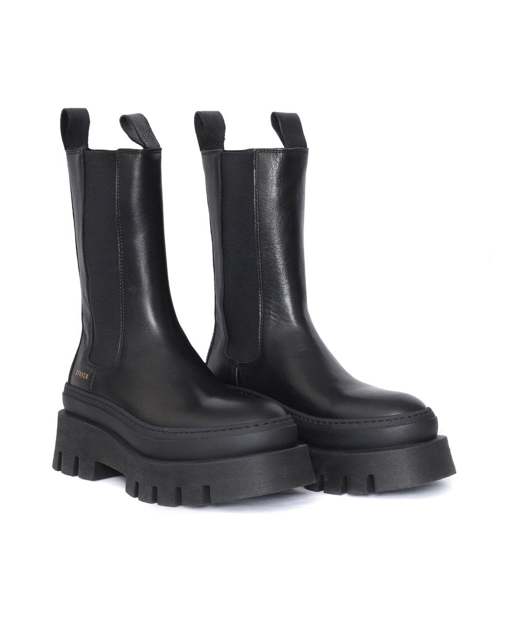 COPENHAGEN Black Chunky Lug-Sole Ankle Boots