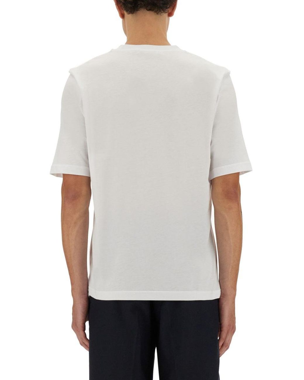 Marni White Cotton T Shirt With Maxi Print