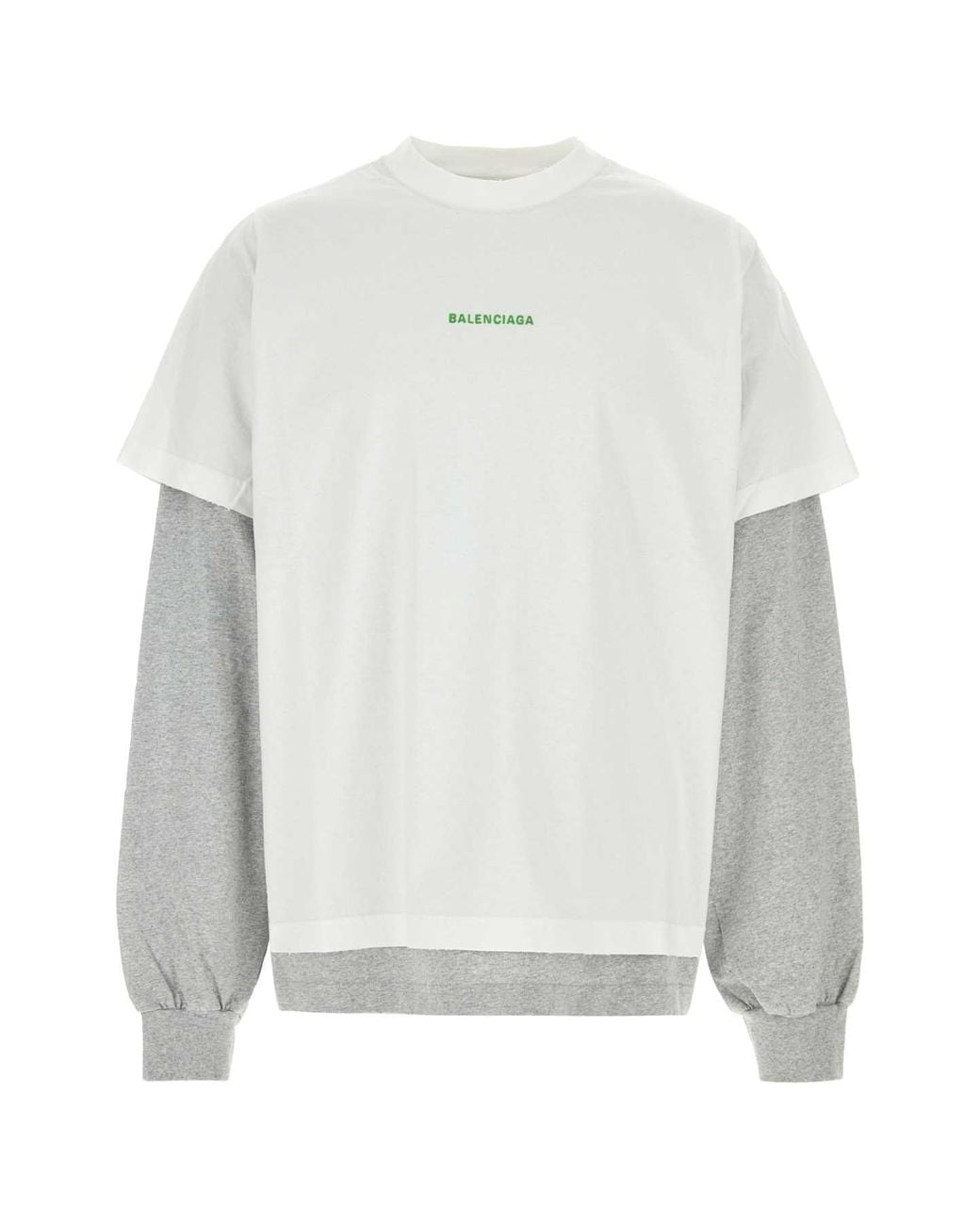 Balenciaga White Two-Tone Cotton Oversize T-Shirt