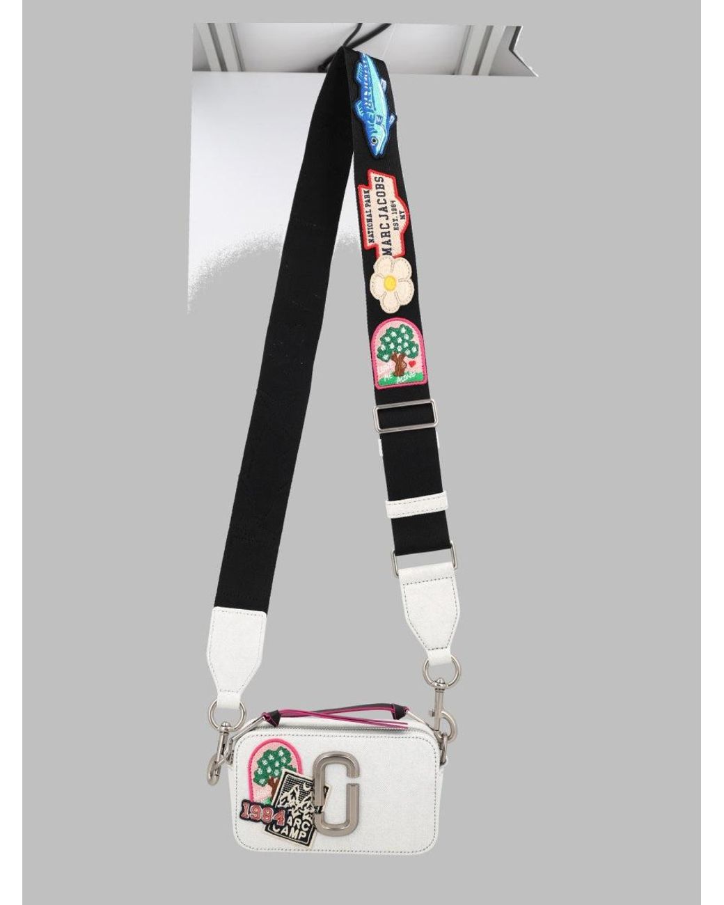 Marc Jacobs White Shoulder Bag The Camp Patchwork Denim Cotton