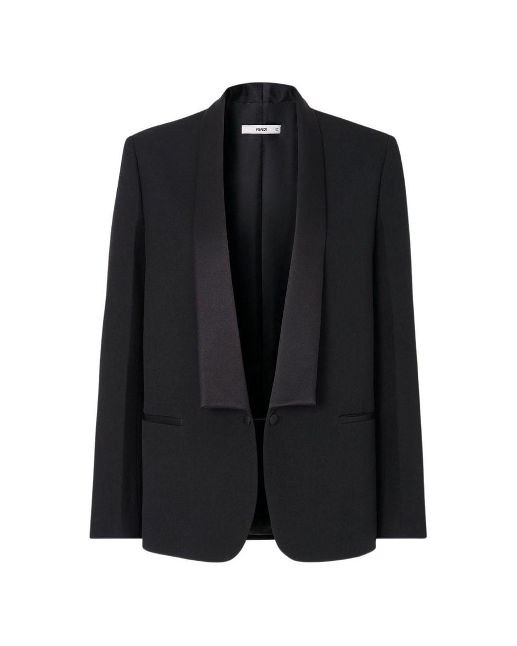 Fendi Black Wool Single Breasted Blazer Jacket