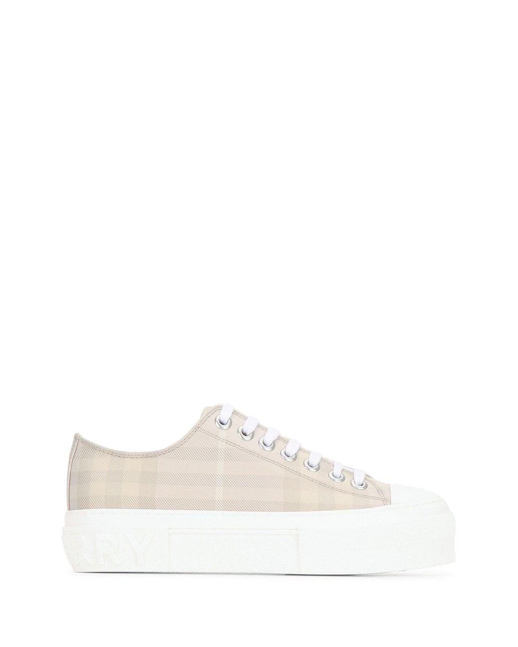 Burberry White Check-Print Trainer Sneakers For