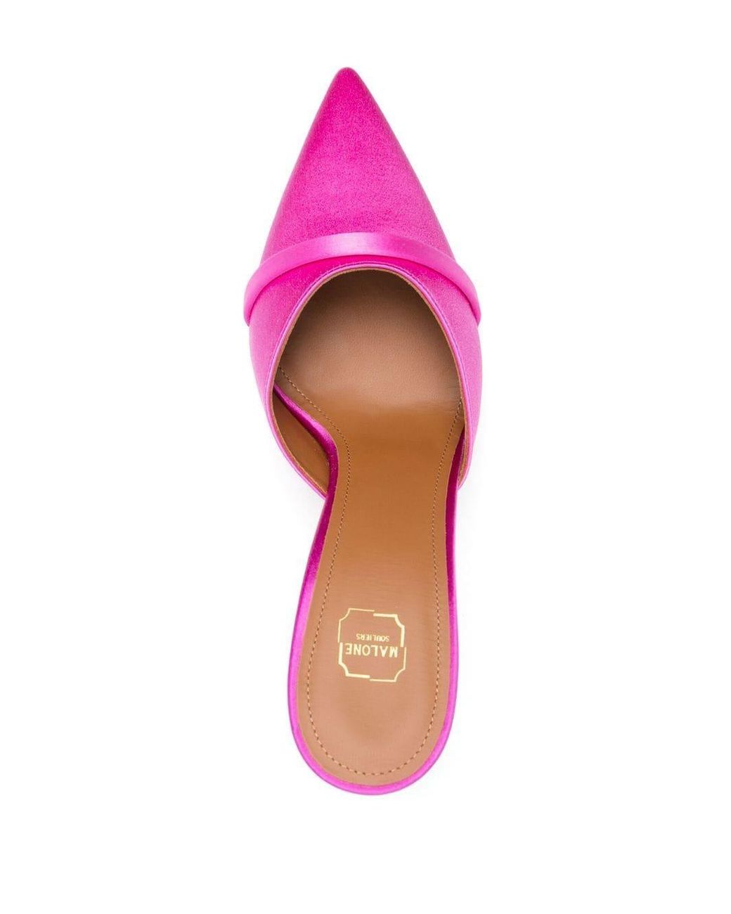 Malone Souliers Pink Joella 90 Satin Heel Mules