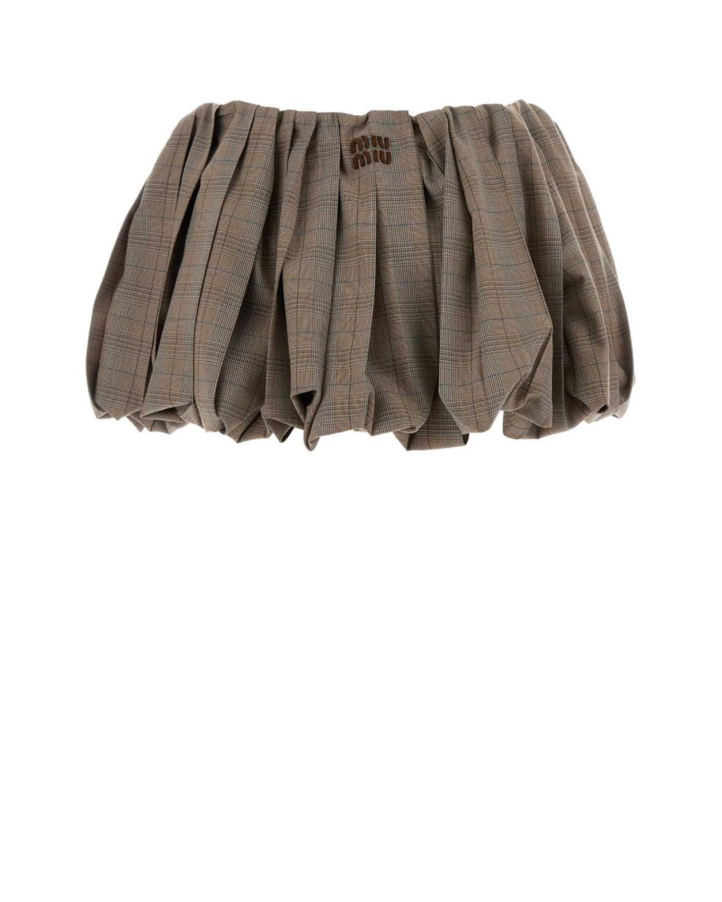Miu Miu Multicolor Embroidered Wool Mini Skirt