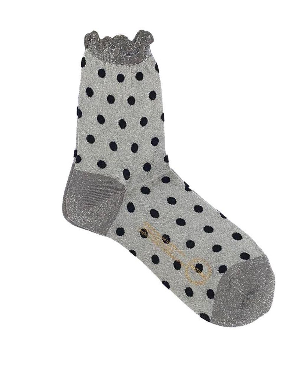 Antipast Gray Glitter Pois Socks