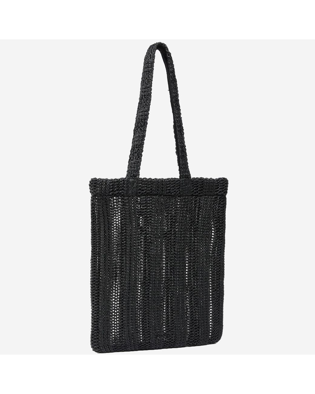 Pinko Black Easy Raffia Shopping Bag