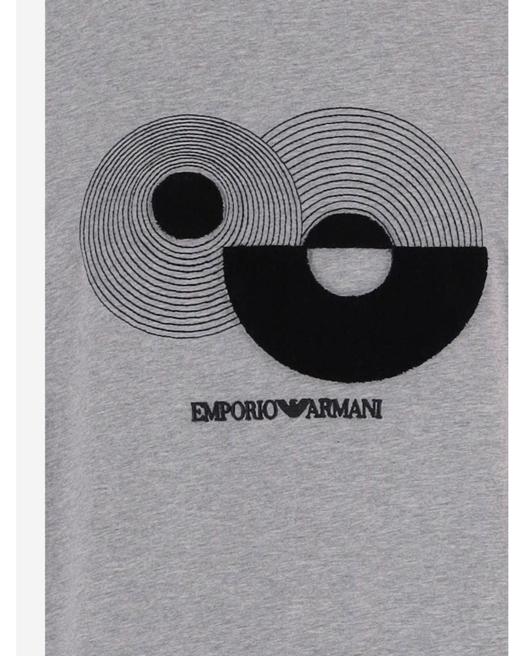 Emporio Armani Gray Cotton T Shirt With Logo