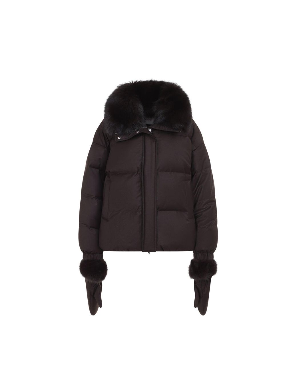 Yves Salomon Black Feather-Down Mini Puffer Jacket