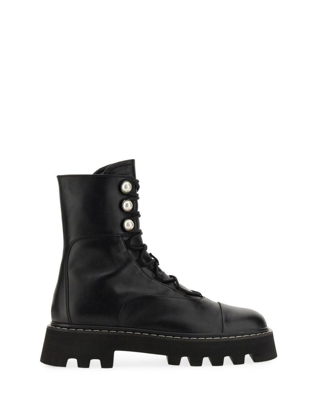 Nicholas Kirkwood Black Pearlogy Combat Boots